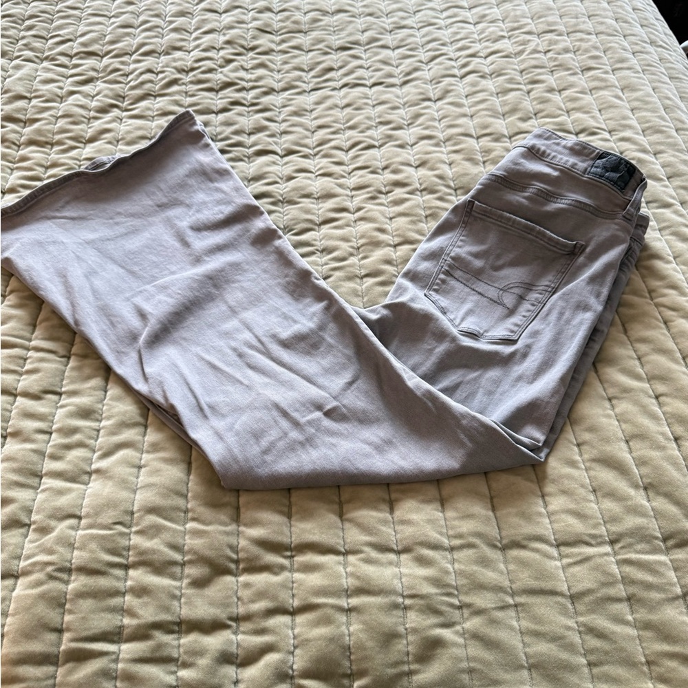 American Eagle Outfitters Light Gray Bell Bottoms